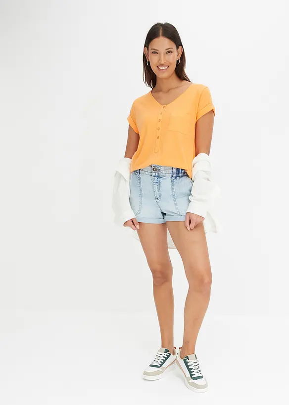 T-shirt i bomull och viskos, bonprix