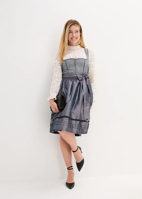 Dirndl i jacquard med förkläde (2 delar), bonprix