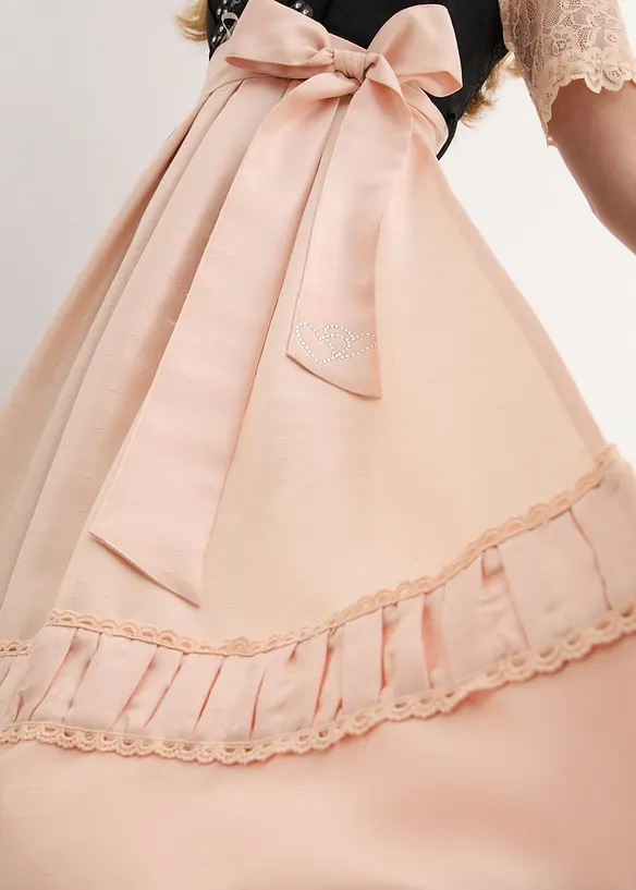 Dirndlförkläde med vildsilkeslook, bonprix