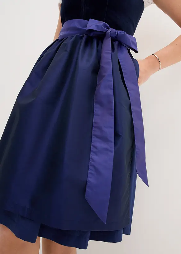 Dirndl med sammetlivstycke och satinförkläde (2 delar), bonprix