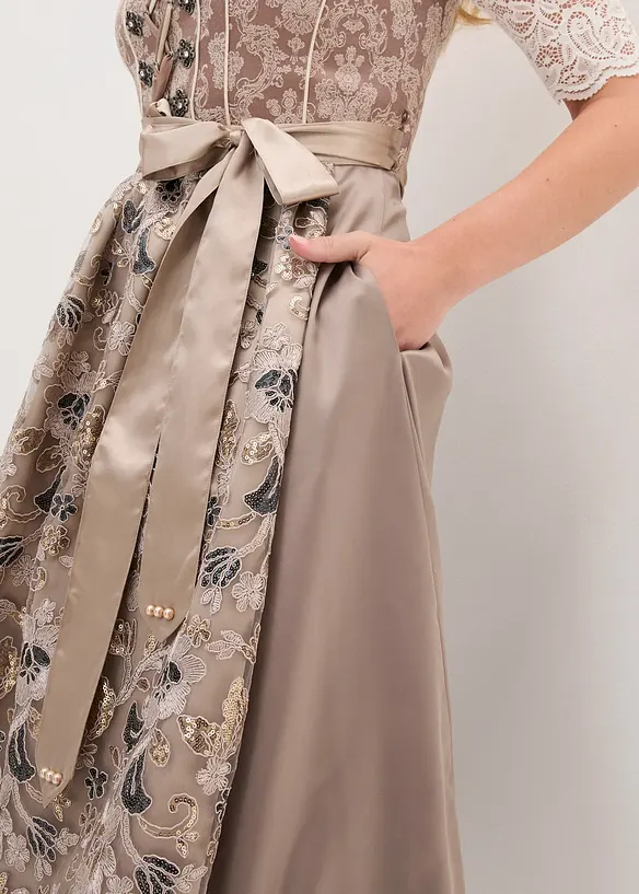 Dirndl med paljettförkläde, bonprix