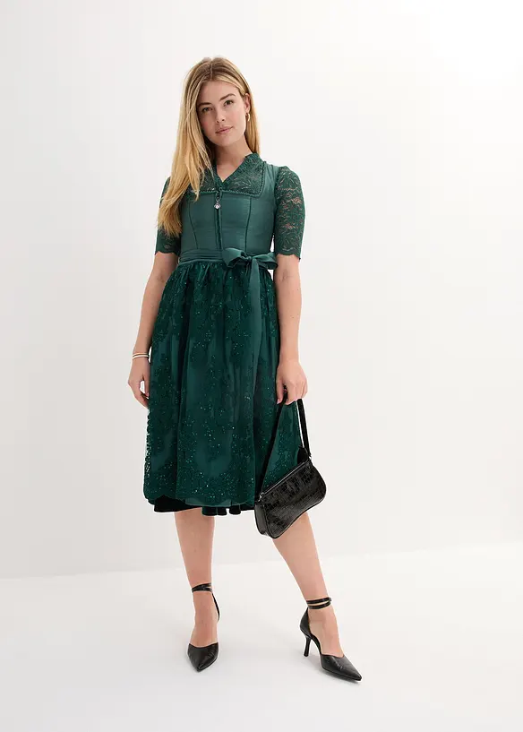 Dirndl med broderat förkläde (2 delar), bonprix