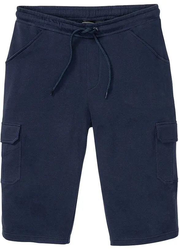 Långa trikåbermudas med cargofickor, ren bomull, Regular Fit, bonprix