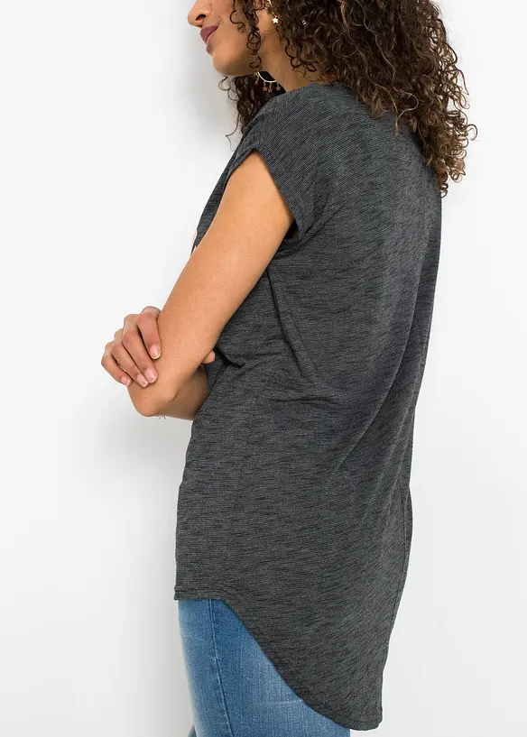 Lång topp med viskosandel, bonprix