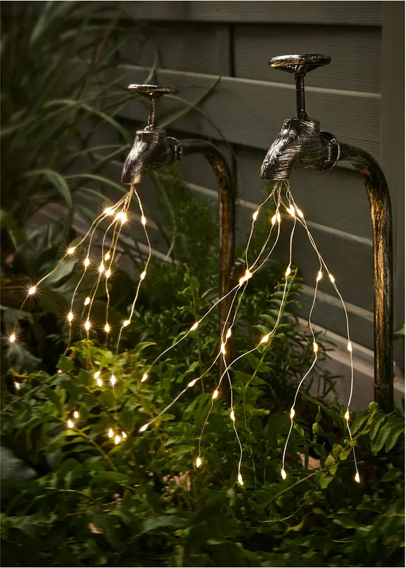 Tr&auml;dg&aring;rdspinne som ser ut som kranar med solceller (2-pack), bonprix