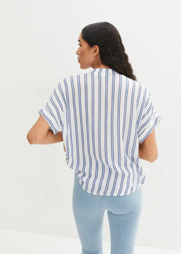 Blus i krinklad viskos med mjukt fall, bonprix