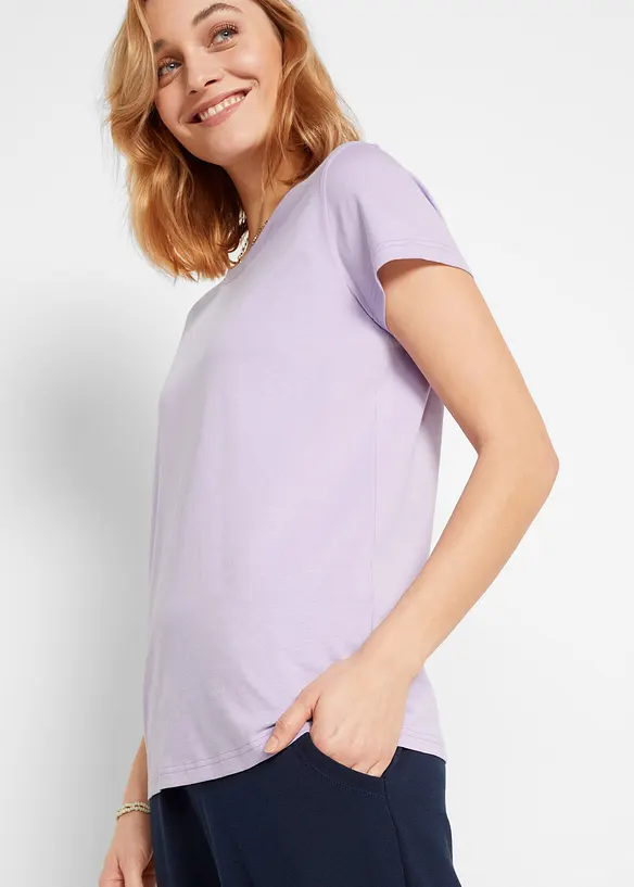 T-shirt med rund halsringning (5-pack), kortärmad, bonprix