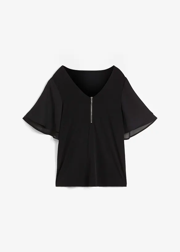 Topp med chiffongärmar, bonprix