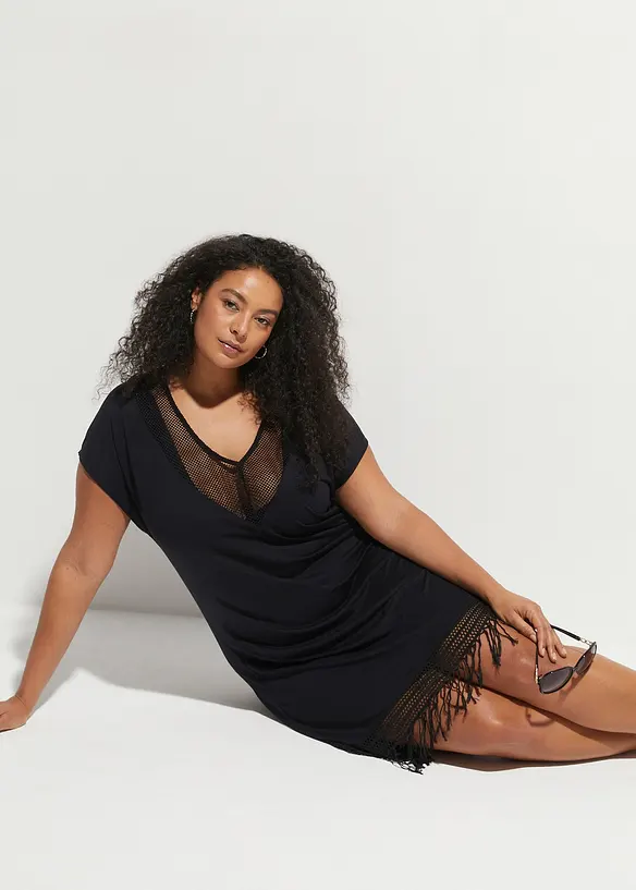 Transparent strandkl&auml;nning i viskos, bonprix