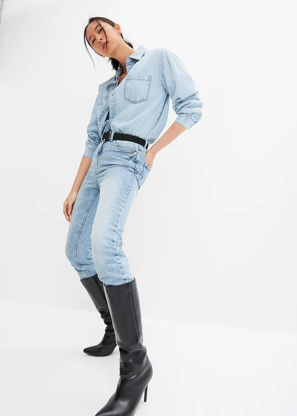 Jeansskjorta i oversizemodell, bonprix