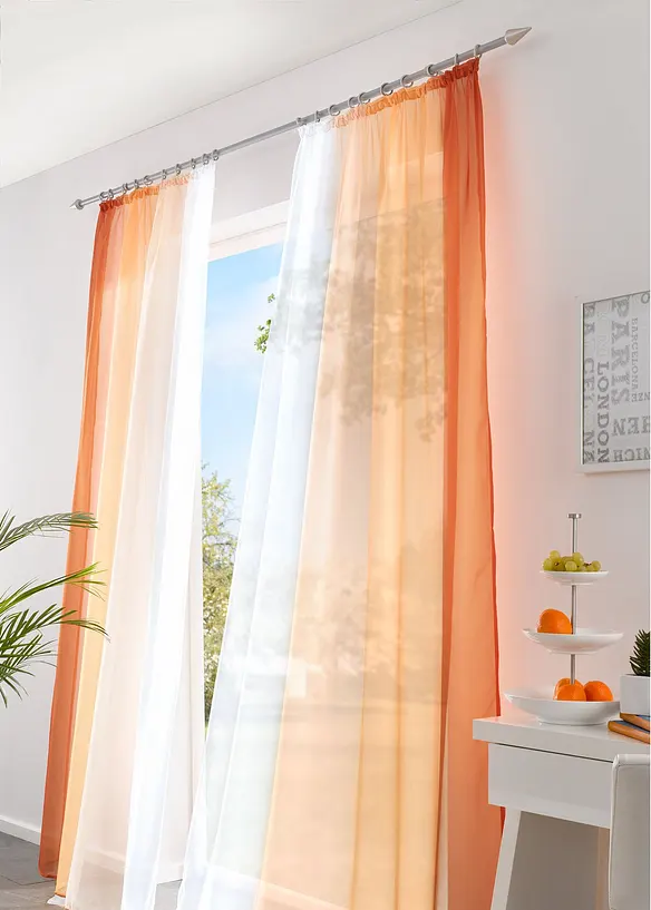 Gardin med färgskiftning i återvunnen polyester (2-pack), bonprix