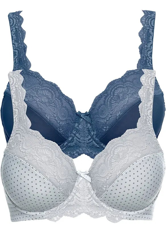 BH med bygel och fin spets (2-pack), bonprix