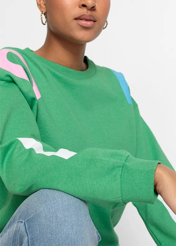Oversizesweatshirt i mjuk bomullsmix, bonprix