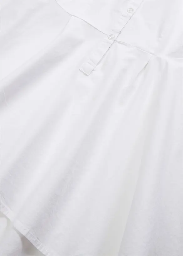 Lång blus med volang, bonprix
