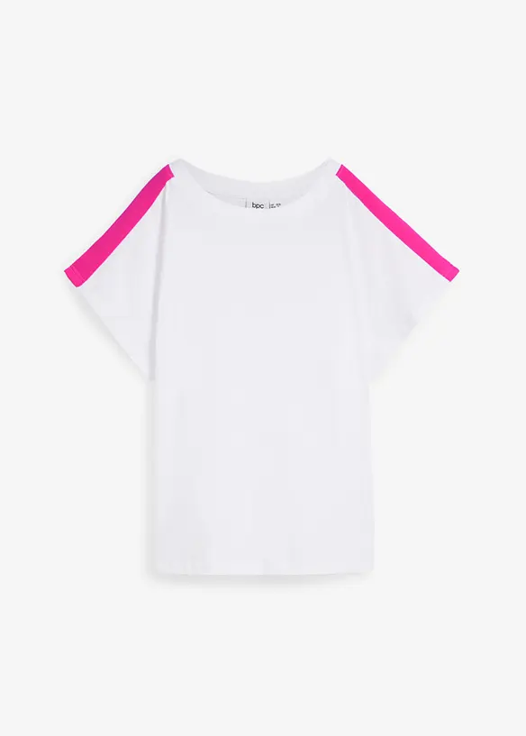 T-shirt av ekologisk bomull med neonfärgade ränder, bonprix