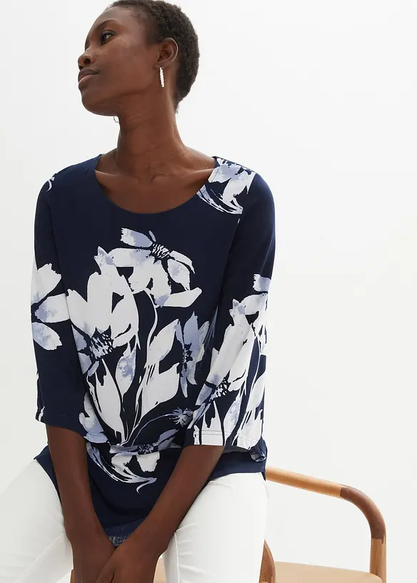 Trik&aring;tunika med blomm&ouml;nster, bonprix