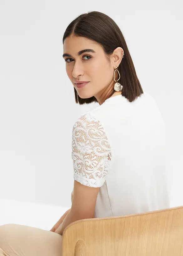 Topp med spets, bonprix