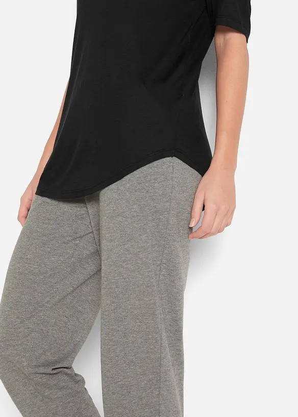 Lång topp i mjuk viskos (2-pack), bonprix