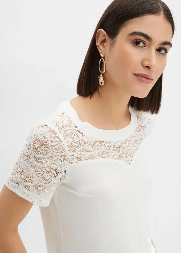 Topp med spets, bonprix