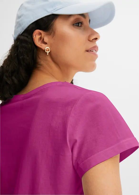 T-shirt med rund halsringning (5-pack), kortärmad, bonprix