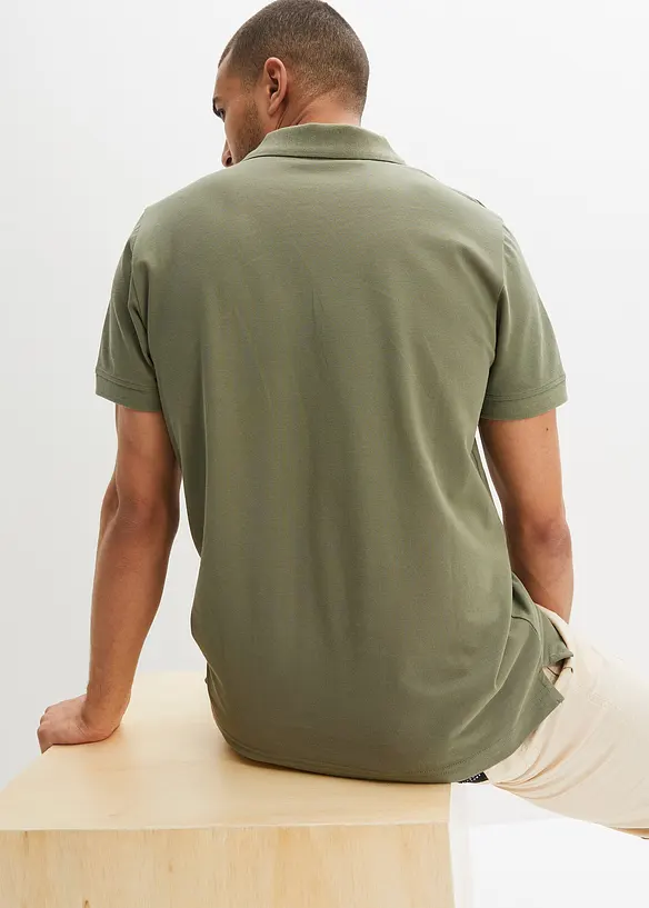 Kortärmad pikétröja i bomull, bonprix