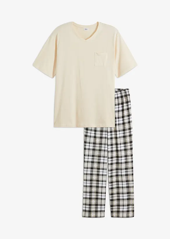 Pyjamas i ekologisk bomull, med korta ärmar, bonprix
