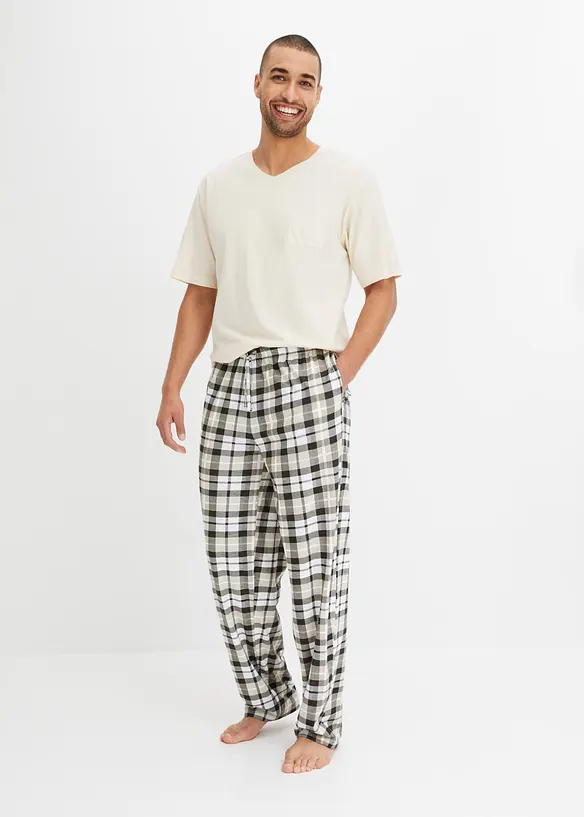 Pyjamas i ekologisk bomull, med korta ärmar, bonprix