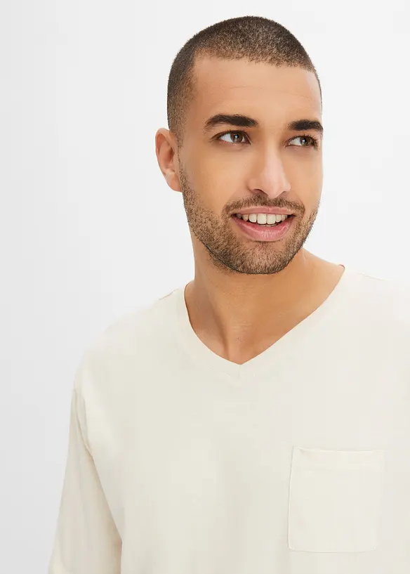 Pyjamas i ekologisk bomull, med korta ärmar, bonprix