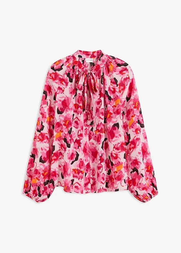 Chiffongblus med knytband, bonprix