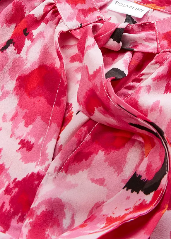 Chiffongblus med knytband, bonprix