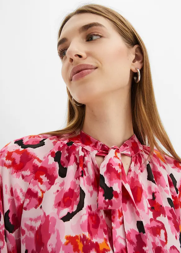 Chiffongblus med knytband, bonprix