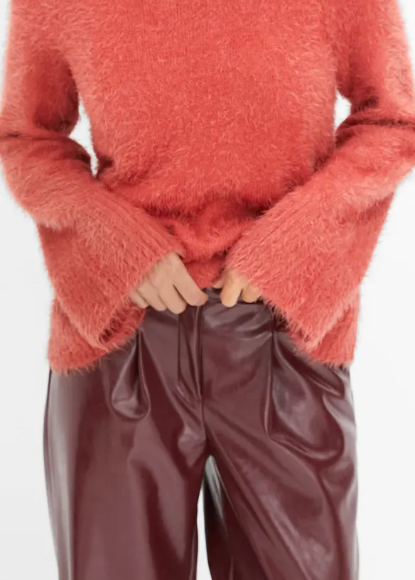 Tröja i fjädergarn med vida ärmar och boxy fit, bonprix