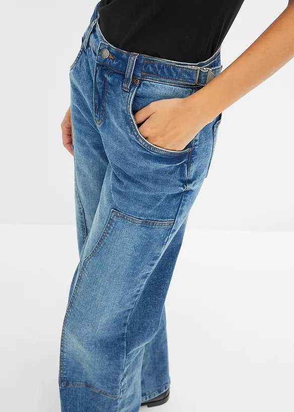 Jeans Wide Leg Mid Waist, bonprix