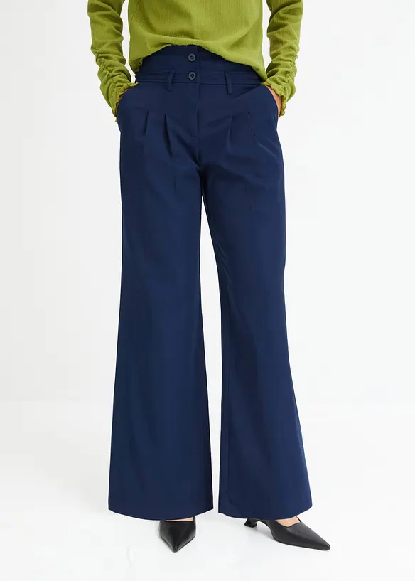 Utsvängd byxa, High Waist, bonprix