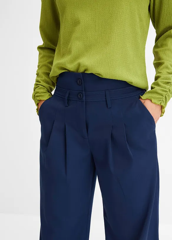 Utsvängd byxa, High Waist, bonprix
