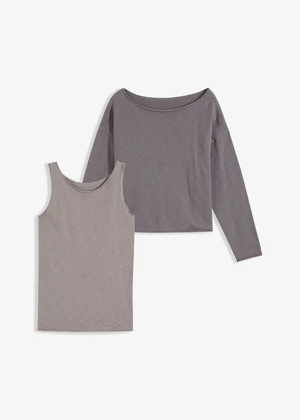 Tröja och linne av ren bomull (2-delat set), bonprix