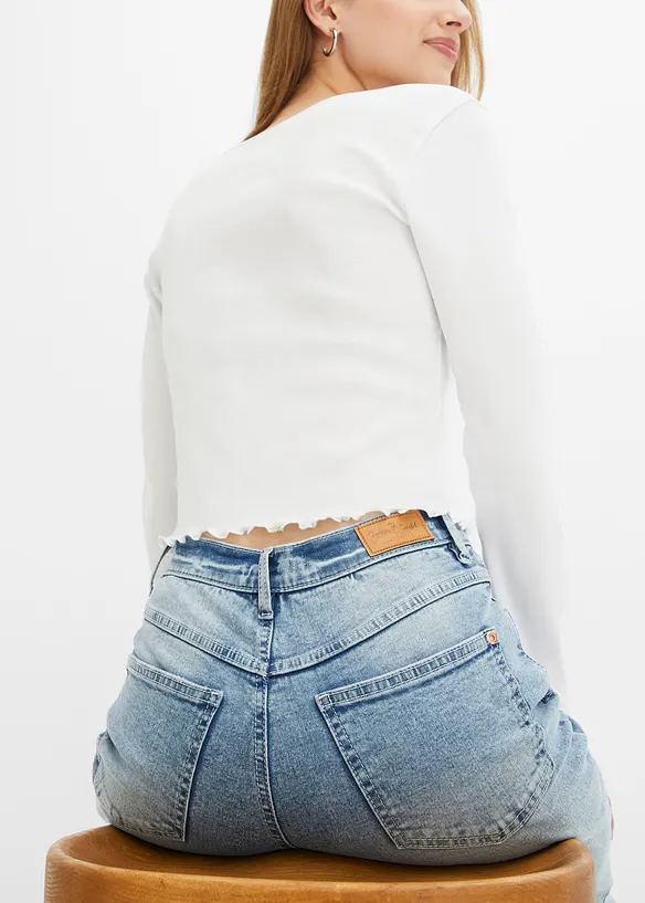 Mom Jeans High Waist, Stretch, bonprix