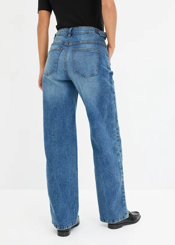 Jeans Wide Leg Mid Waist, bonprix
