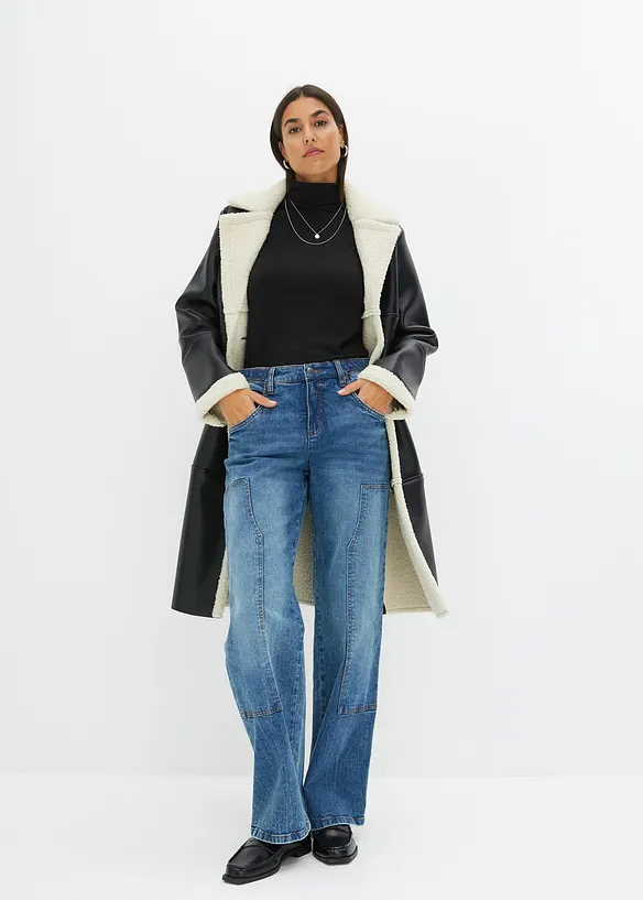 Jeans Wide Leg Mid Waist, bonprix