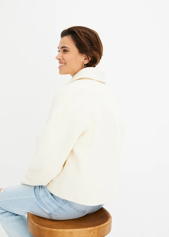 Tunn teddyjacka av bouclé, bonprix