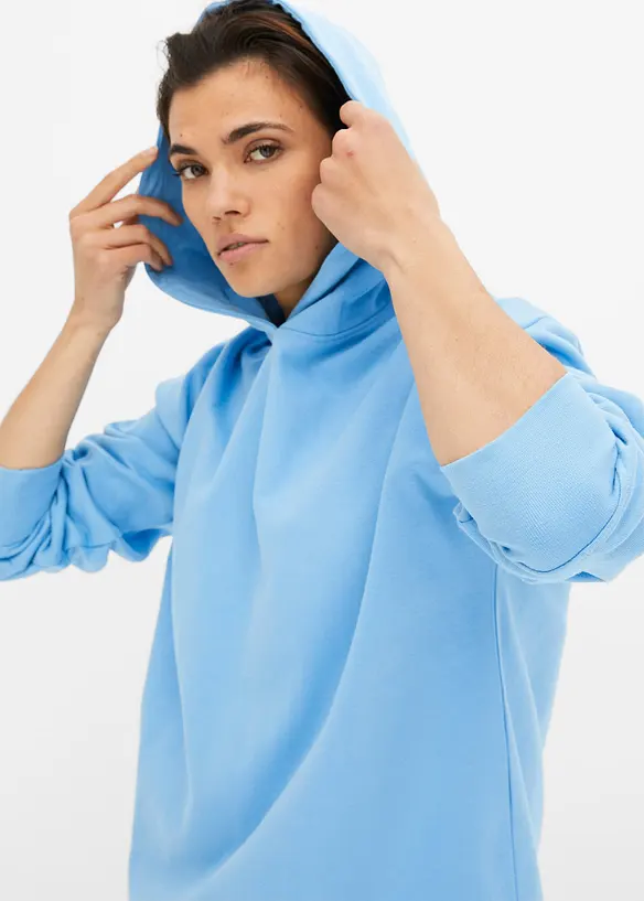 Sweatshirt med huva i ren bomull, bonprix