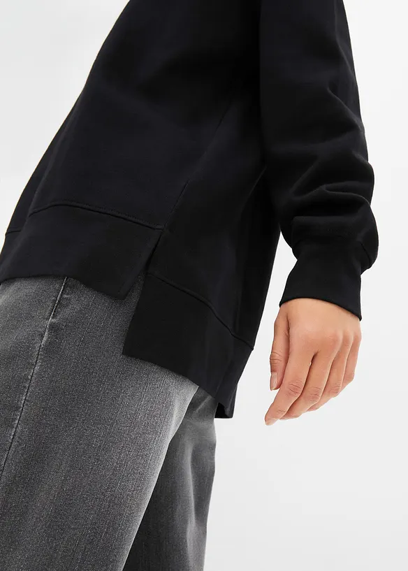 Sweatshirt med huva i ren bomull, bonprix