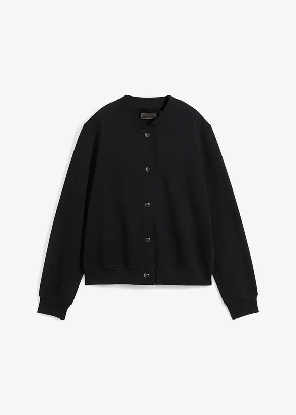 Sweatshirtjacka med knappslå, bonprix