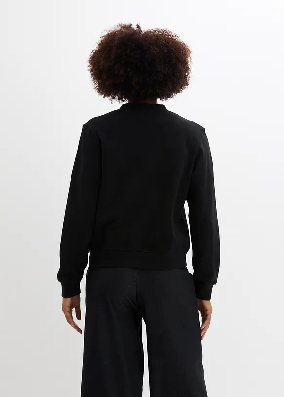Sweatshirtjacka med knappslå, bonprix