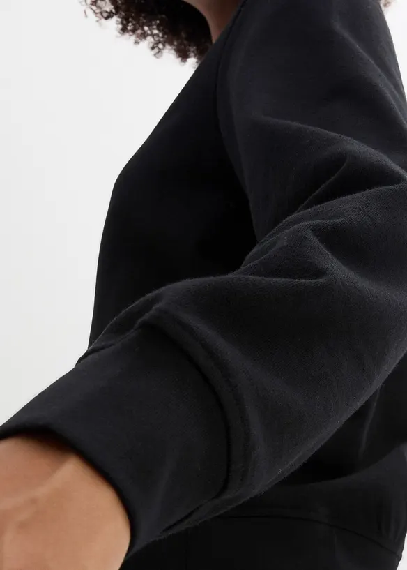 Sweatshirtjacka med knappslå, bonprix