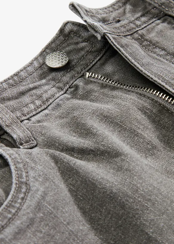 Jeanskjol med slits, bonprix
