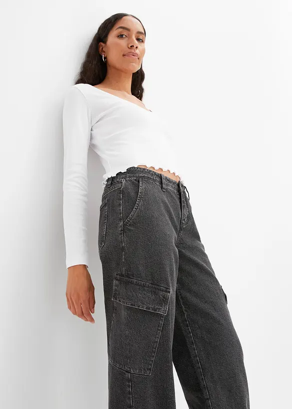 Cargo Jeans Mid Waist, bonprix