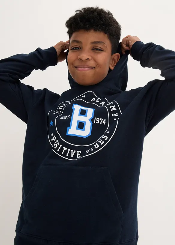 Sweatshirt och trikåbyxa av mjuk bomull (2 delar), bonprix