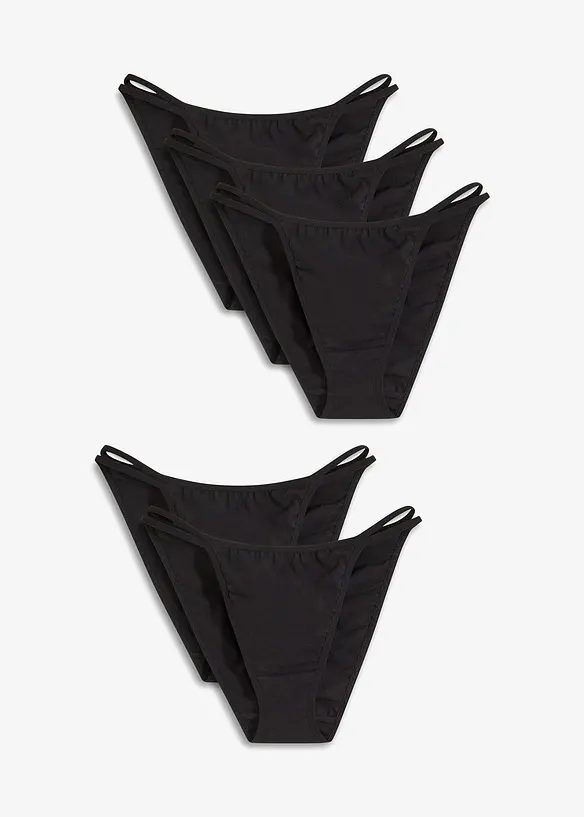 Minitrosa i tangamodell av ekologisk bomull (5-pack), bonprix