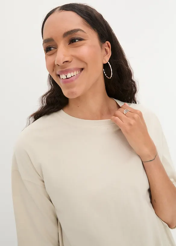 Longshirt i oversizemodell i ren ekologisk bomull, bonprix